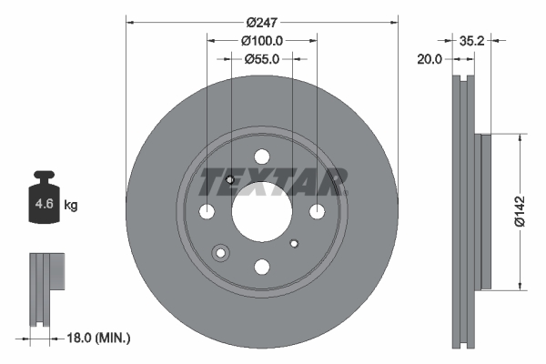 Remschijven Textar 92141903