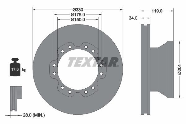 Remschijven Textar 93142600