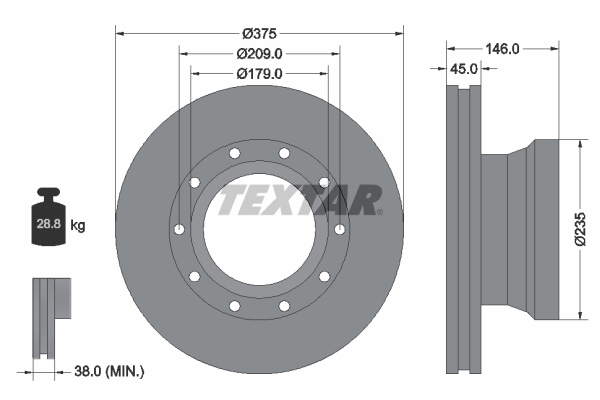 Remschijven Textar 93142800