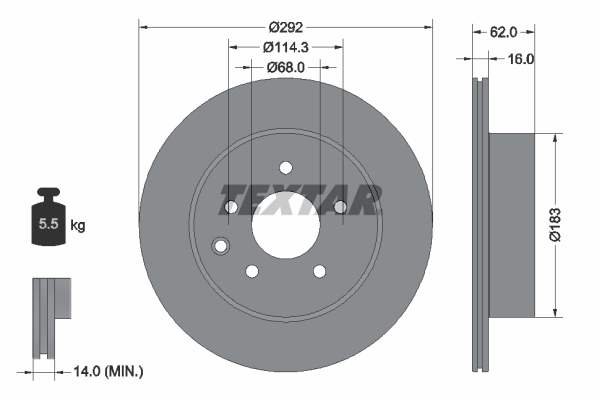 Remschijven Textar 92144003