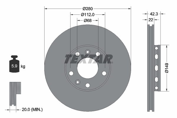 Remschijven Textar 92152203