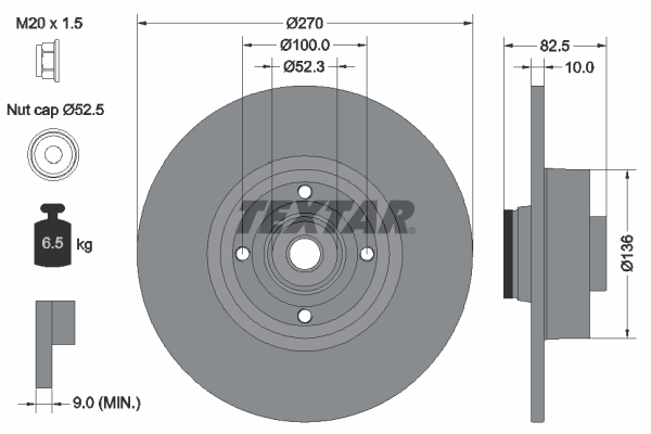 Remschijven Textar 92154503