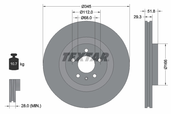 Remschijven Textar 92160205