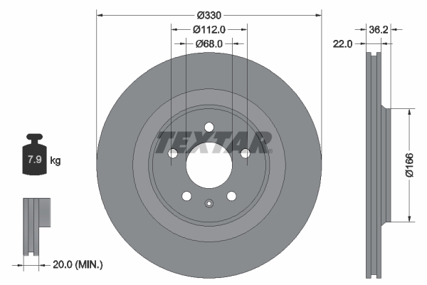 Remschijven Textar 92160303