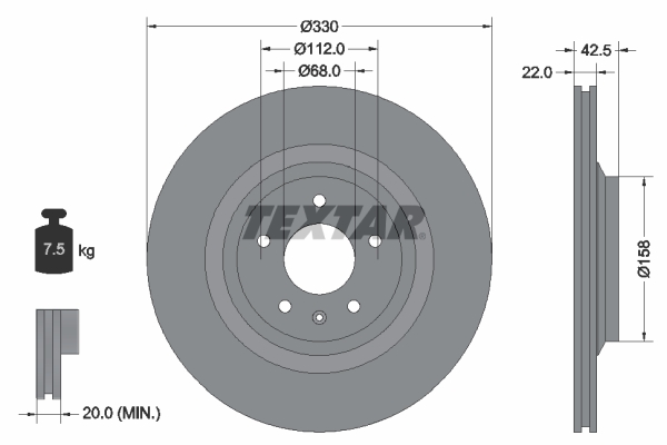 Remschijven Textar 92160403