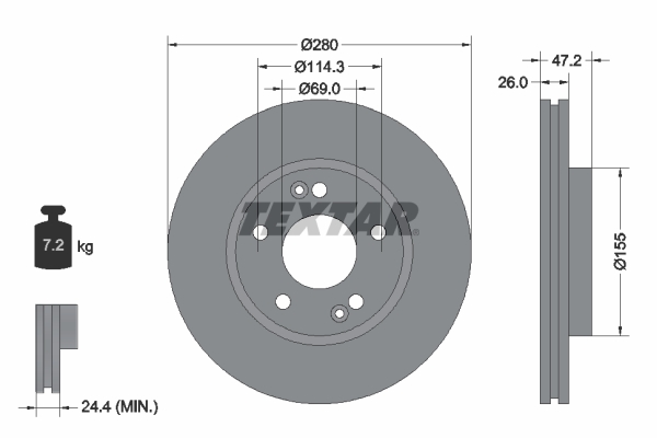 Remschijven Textar 92161605