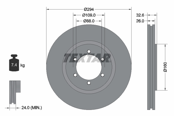 Remschijven Textar 92162600