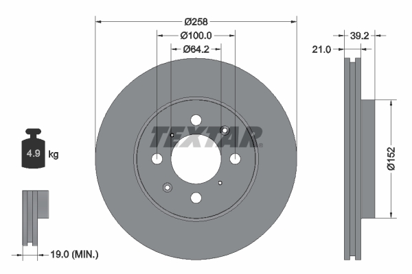 Remschijven Textar 92165903