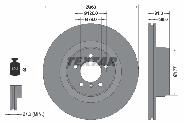 Remschijven Textar 92178403