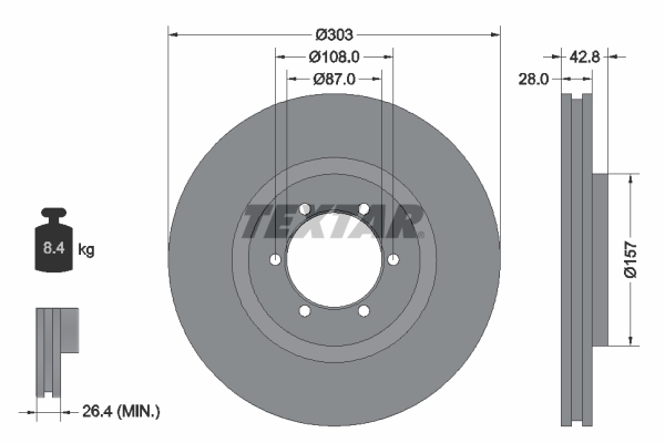 Remschijven Textar 92180003