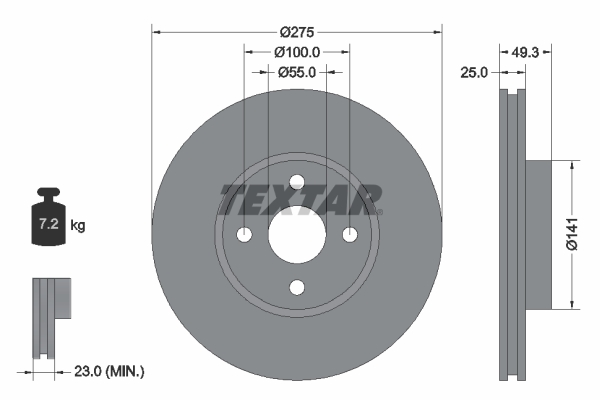 Remschijven Textar 92180303