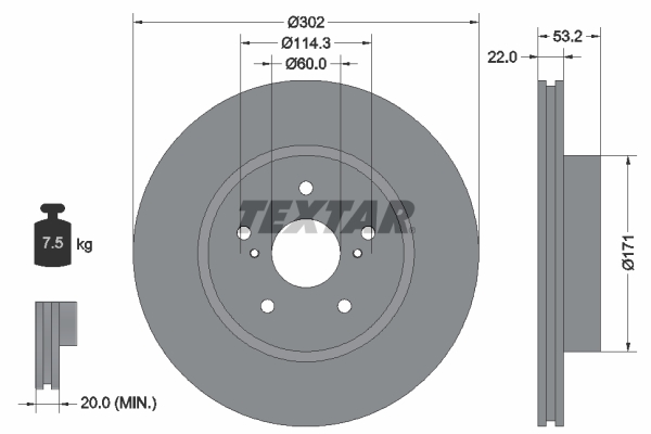 Remschijven Textar 92180403