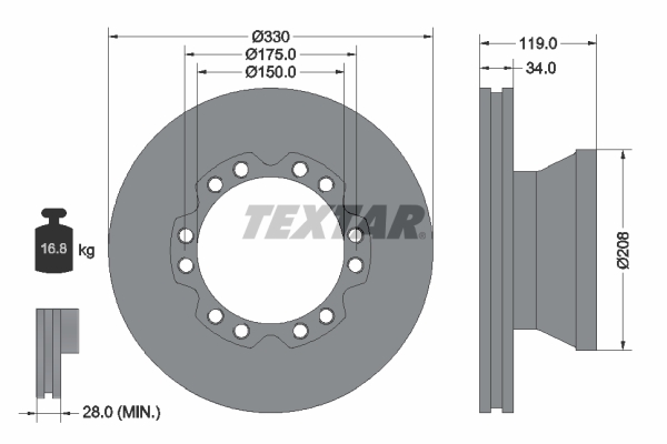 Remschijven Textar 93187800