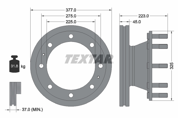 Remschijven Textar 93188600