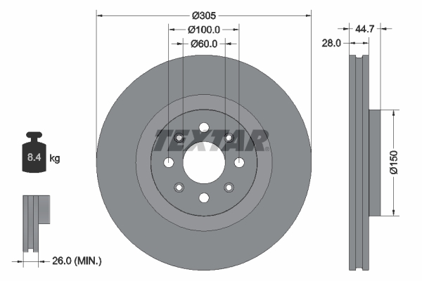 Remschijven Textar 92202203