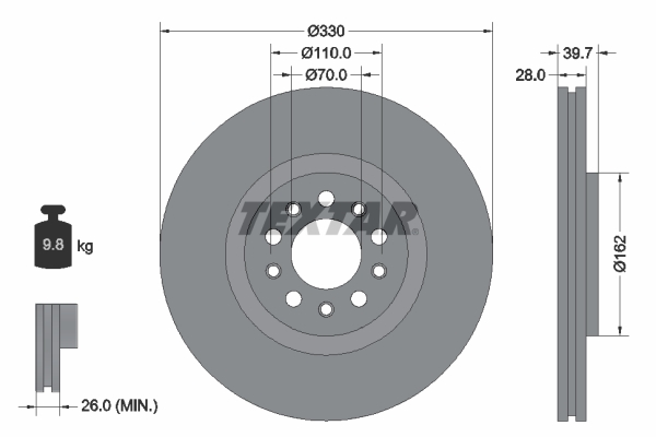 Remschijven Textar 92220903