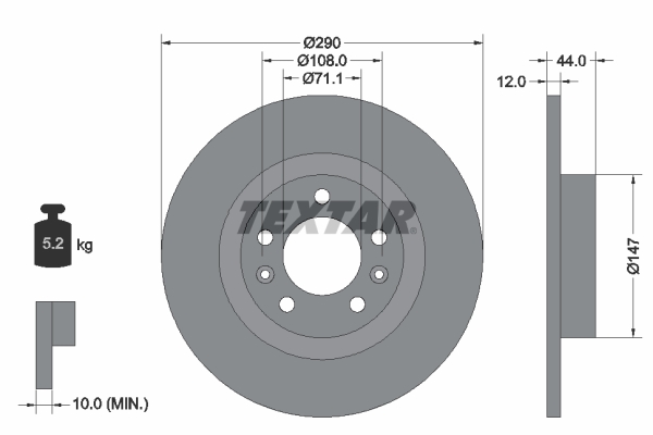 Remschijven Textar 92238003