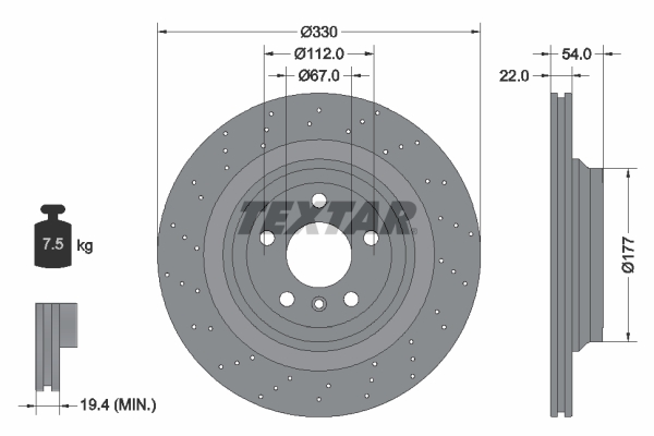 Remschijven Textar 92254505