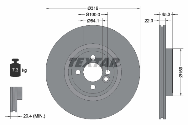 Remschijven Textar 92255003