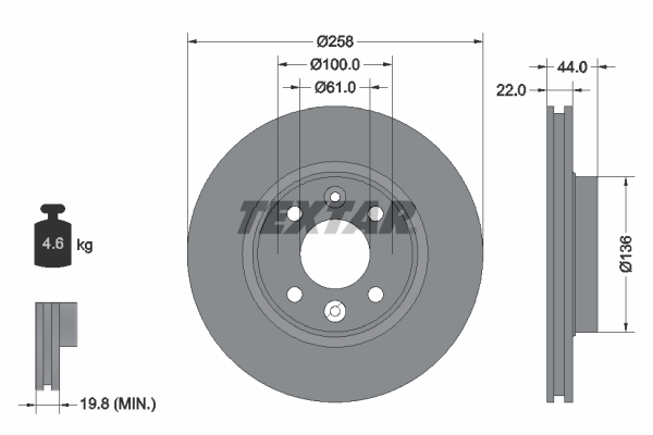 Remschijven Textar 92255203