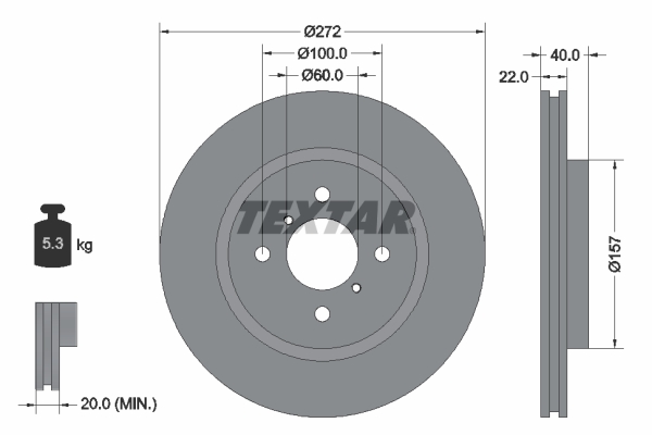 Remschijven Textar 92255303