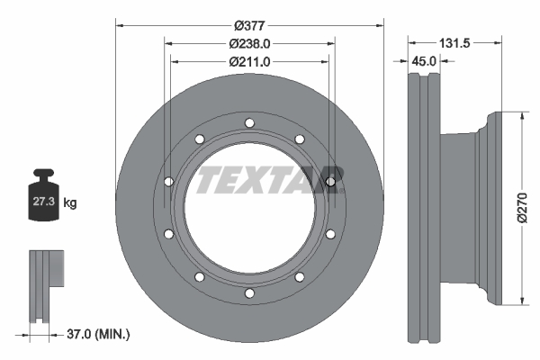 Remschijven Textar 93276800