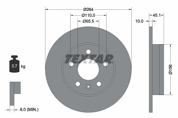 Remschijven Textar 92277303