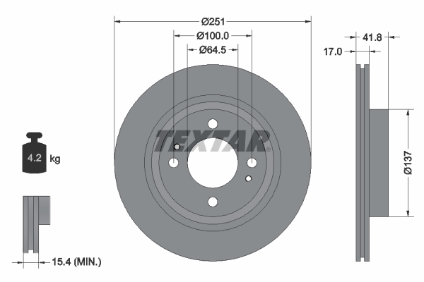 Remschijven Textar 92278003