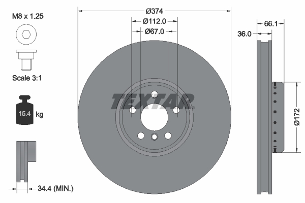 Remschijven Textar 92290225