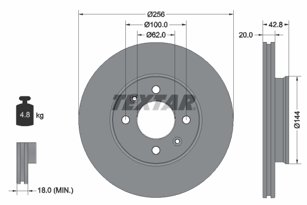 Remschijven Textar 92295403