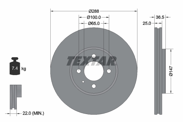 Remschijven Textar 92302303