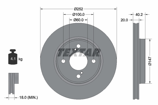 Remschijven Textar 92303703