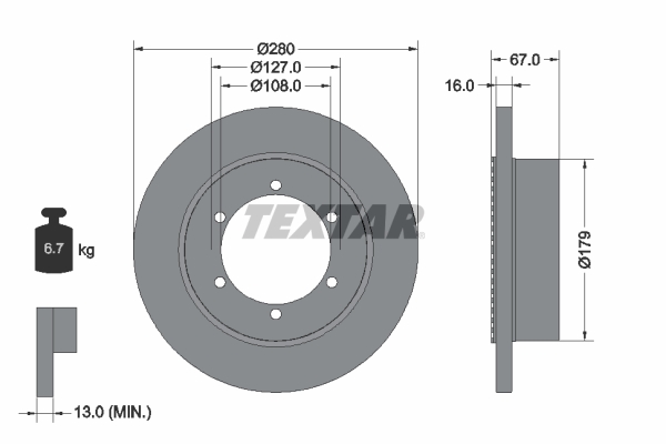 Remschijven Textar 92304003