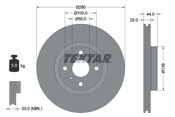 Remschijven Textar 92304205