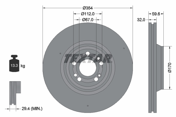 Remschijven Textar 92306005