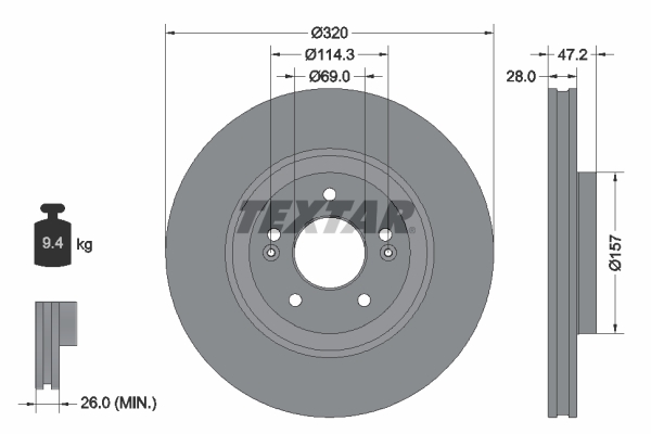 Remschijven Textar 92306303