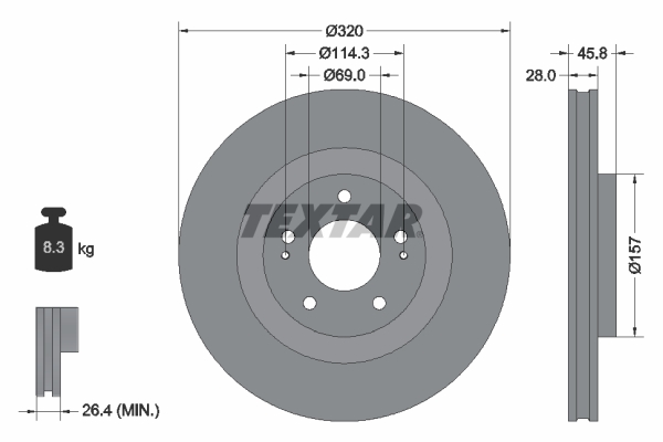 Remschijven Textar 92306503