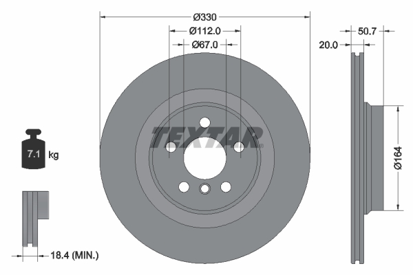 Remschijven Textar 92306805