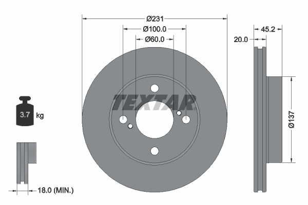 Remschijven Textar 92309403