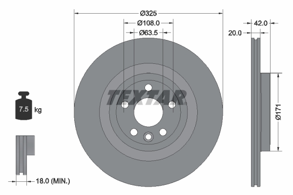 Remschijven Textar 92314305