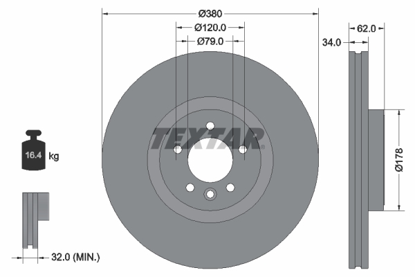 Remschijven Textar 92316405