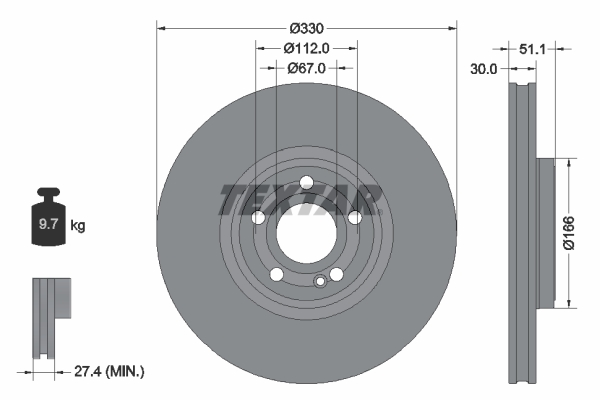 Remschijven Textar 92323305