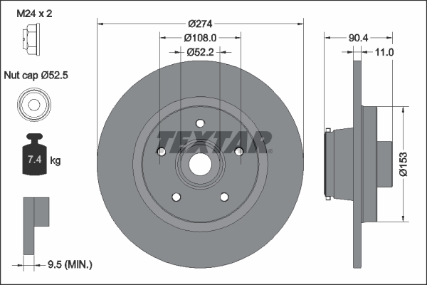 Remschijven Textar 92329403