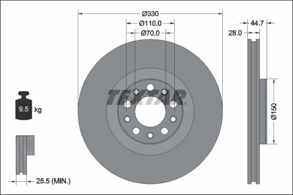 Remschijven Textar 92337905