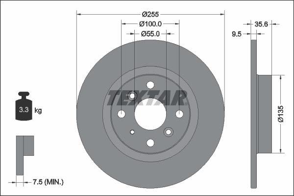 Remschijven Textar 92338203