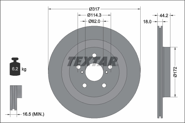 Remschijven Textar 92343103