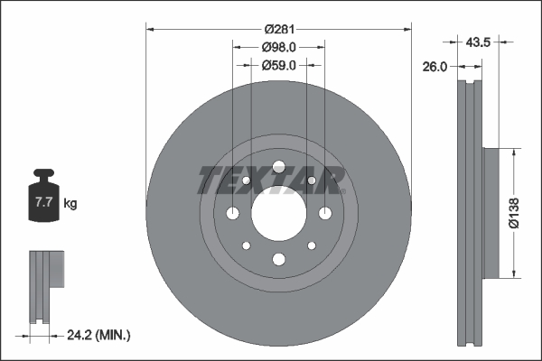 Remschijven Textar 92344703