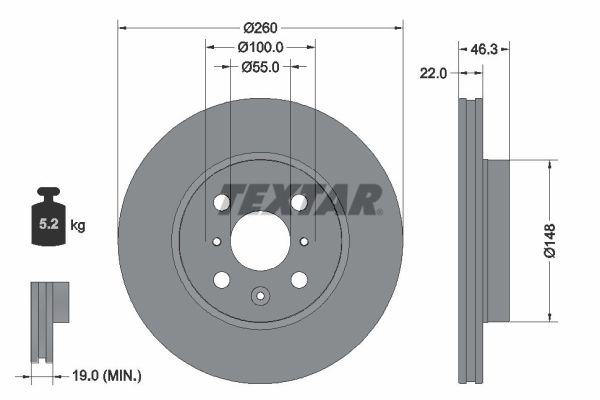 Remschijven Textar 92346103