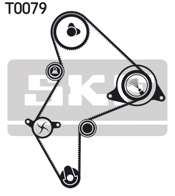 SKF Distributieriem kit inclusief waterpomp VKMC 03251