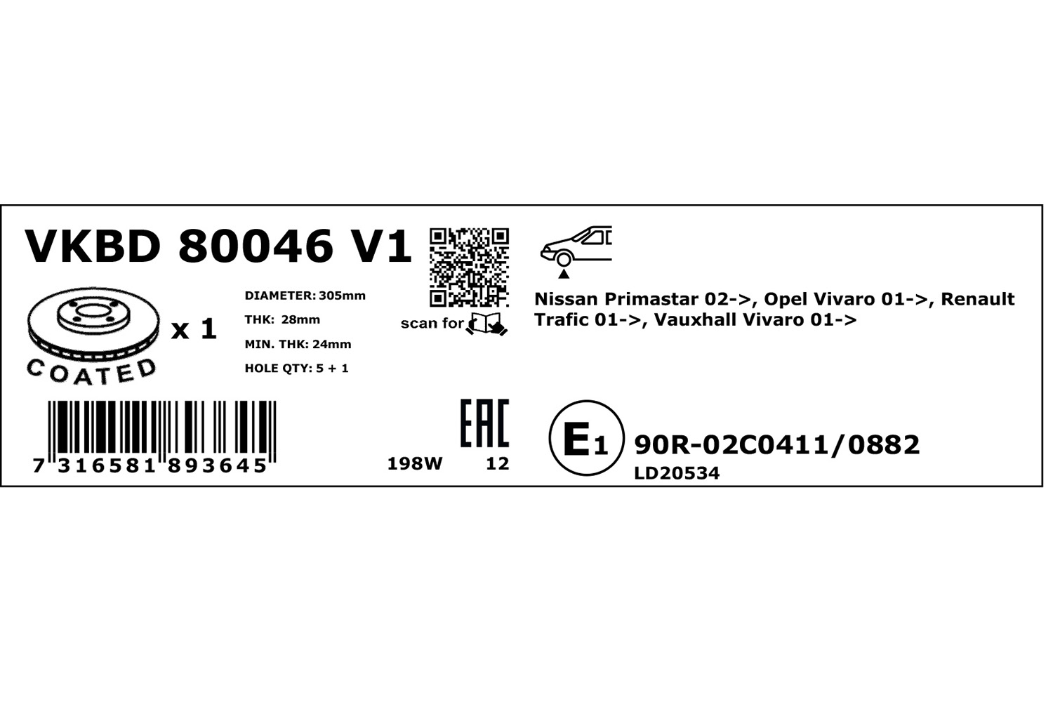 SKF Remschijven VKBD 80046 V1